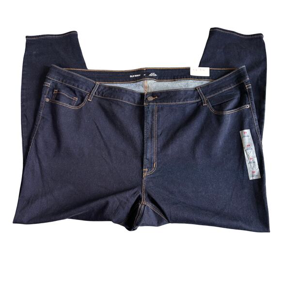 Old‎ Navy Rockstar Super Skinny Mid Rise Jeans Plus Size 28 Dark Wash - Picture 1 of 8